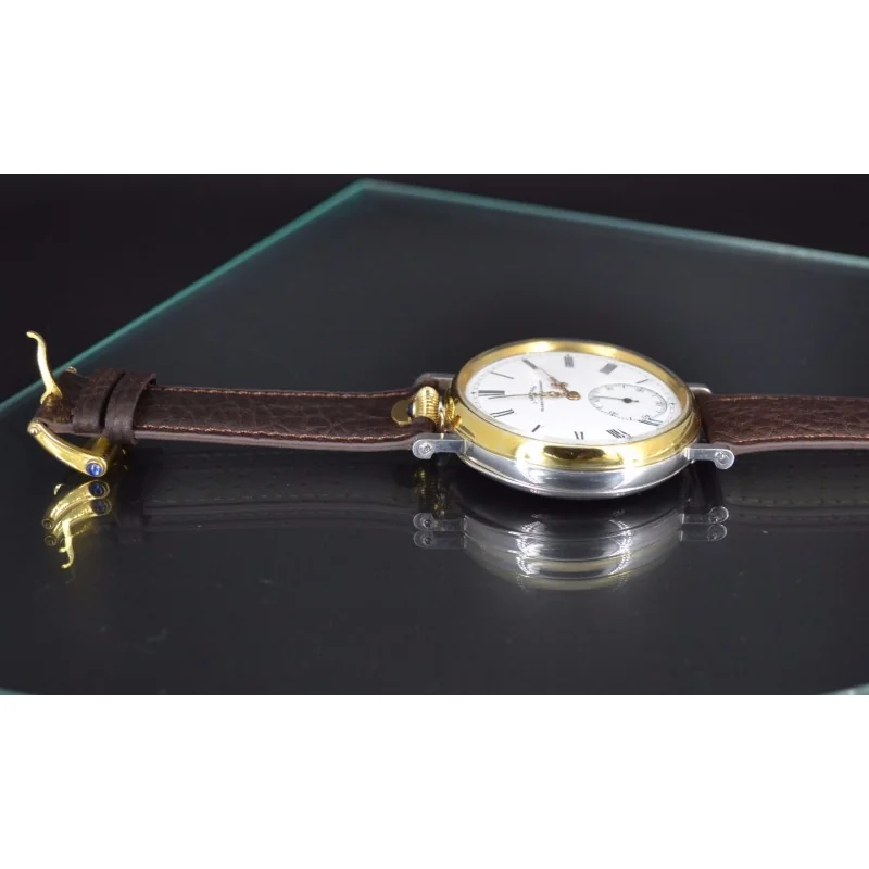 J. Assmann Glashutte A. Lange Antique WW1 military perfect silver timepiece