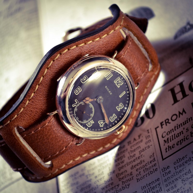 34mm Rolex W&D 1918 WW1 military officers trench vintage men's wristwatch high grade 15 Jewels movement solid silver case photo 4