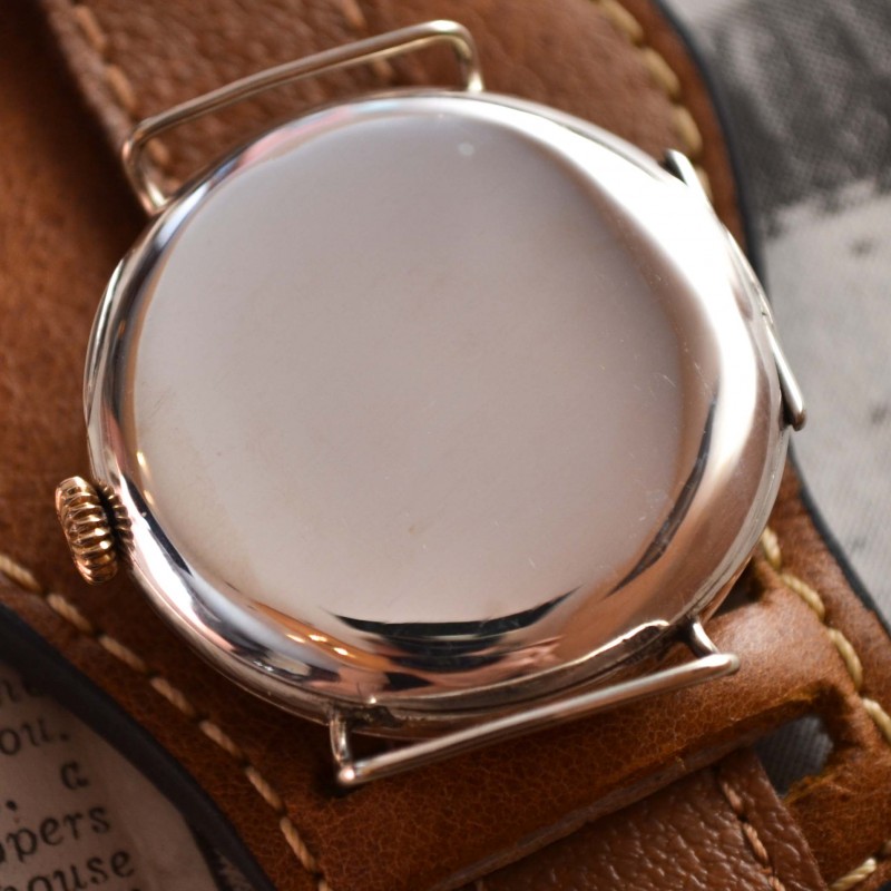 34mm Rolex W&D 1918 WW1 military officers trench vintage men's wristwatch high grade 15 Jewels movement solid silver case photo 5