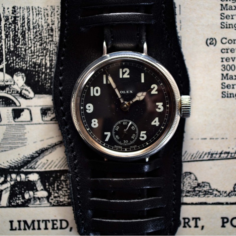 34mm Rolex WW1 RFC 1916 British pilot military trench vintage men's watch 15 Jewels semi hermetic solid silver screw down case photo 2