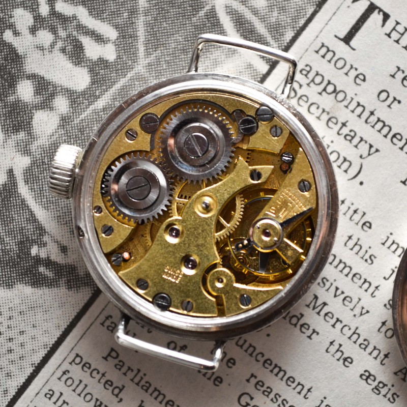 34mm Rolex WW1 RFC 1916 British pilot military trench vintage men's watch 15 Jewels semi hermetic solid silver screw down case photo 9