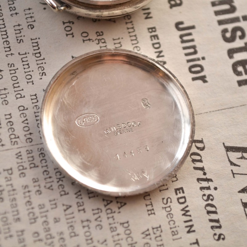 34mm Rolex WW1 RFC 1916 British pilot military trench vintage men's watch 15 Jewels semi hermetic solid silver screw down case photo 10