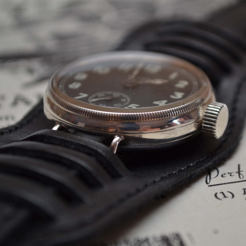 34mm Rolex WW1 RFC 1916 British pilot military trench vintage men's watch 15 Jewels semi hermetic solid silver screw down case photo 12