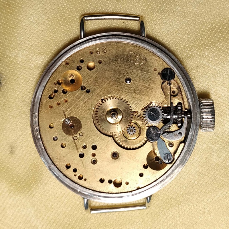 34mm Rolex WW1 RFC 1916 British pilot military trench vintage men's watch 15 Jewels semi hermetic solid silver screw down case photo 13