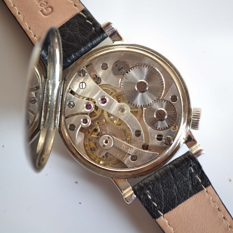 40mm vintage mens Rolex Standard drivers chronometer antique military WW1 officers trench watch guilloche dial from 1920's photo 9