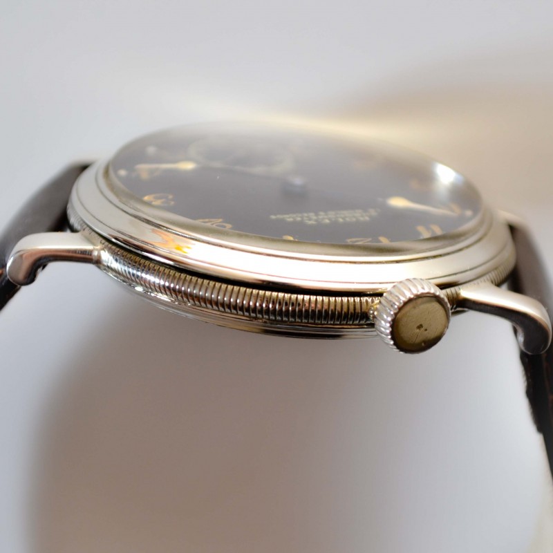 43mm antique Rolex military pilots watch for drivers vintage mens chronometer black dial luminous marks and arrows photo 6