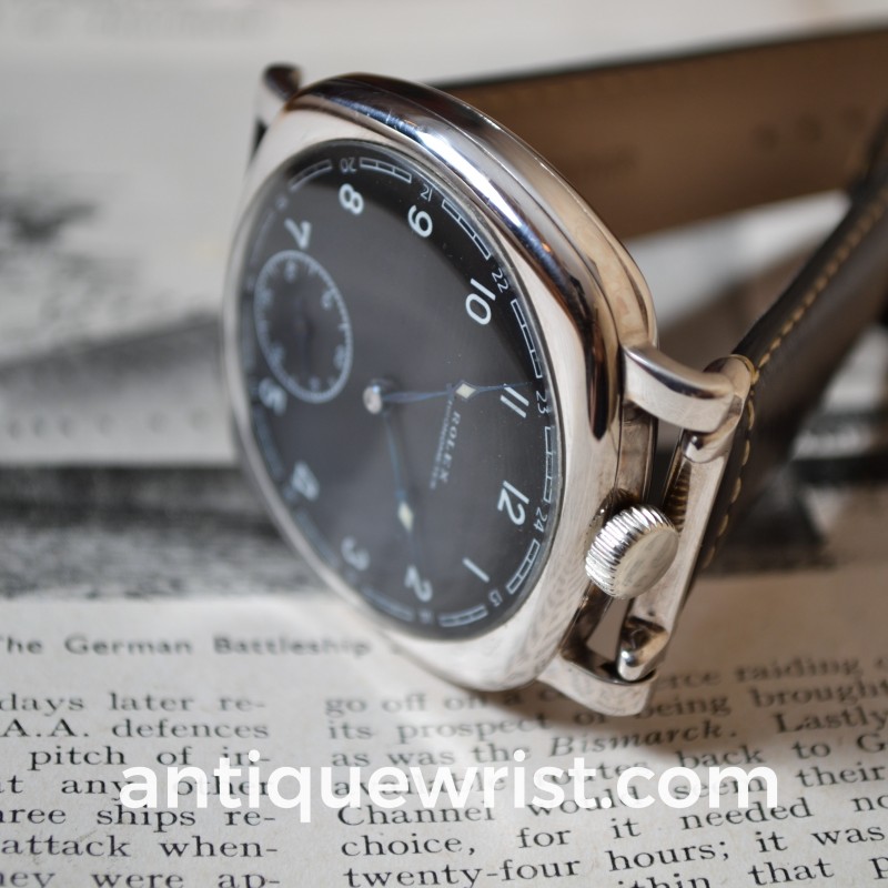 Rolex 43mm Cushion Case WW2 Military Watch – Pre-Panerai Black Dial photo 3