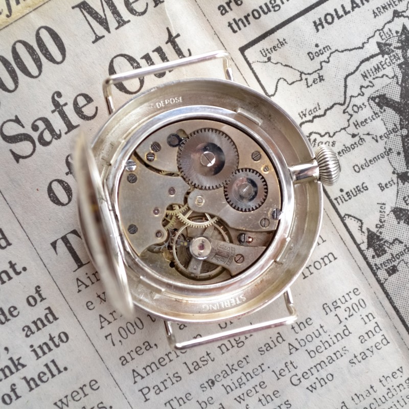Rolex H. Wilsdorf WW1 Trench Watch – 43mm Solid Silver, 1910s photo 6