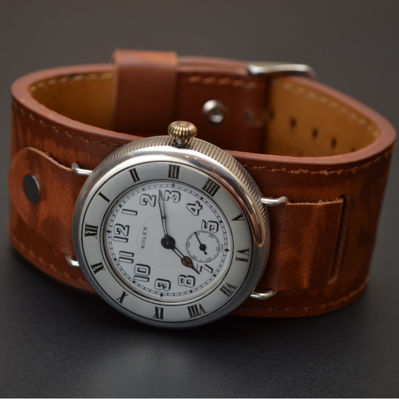 Rolex Unicorn WW1 Trench Watch – 43mm Solid Silver Officers Watch c.1915