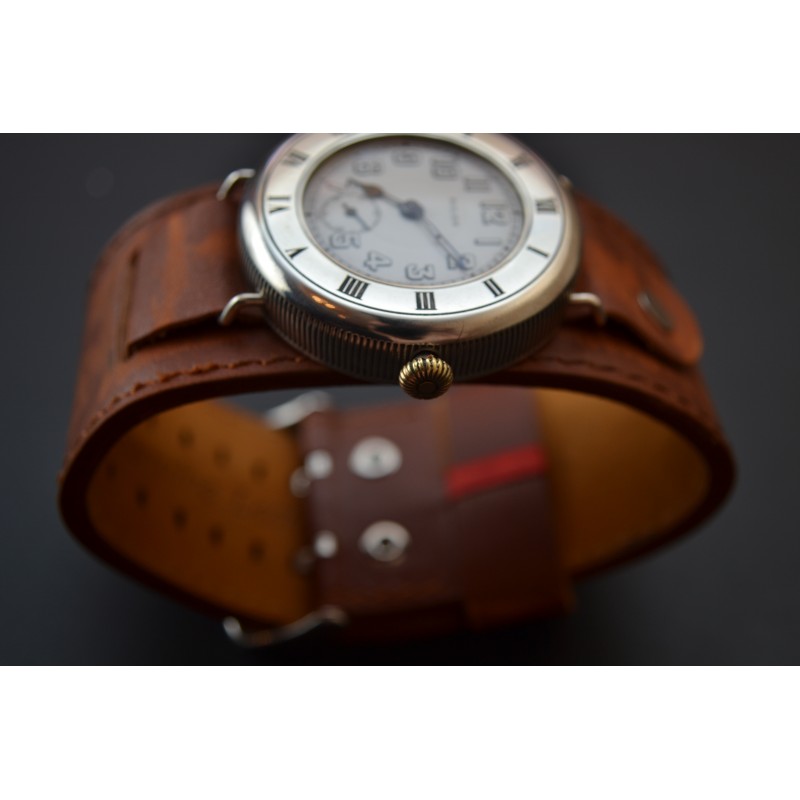 Rolex Unicorn WW1 Trench Watch – 43mm Solid Silver Officers Watch c.1915 photo 3