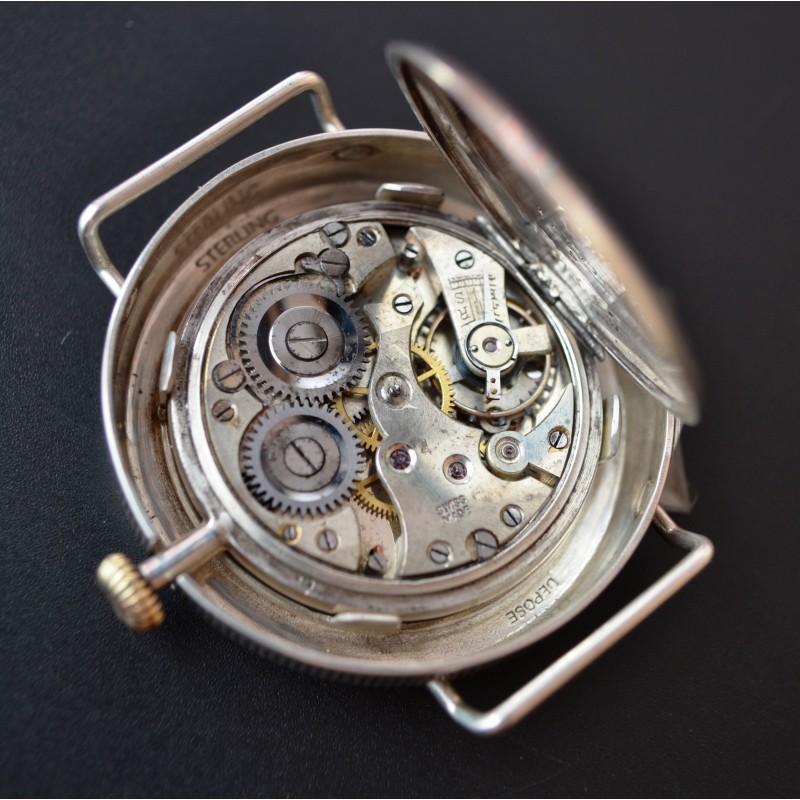 Rolex Unicorn WW1 Trench Watch – 43mm Solid Silver Officers Watch c.1915 photo 7