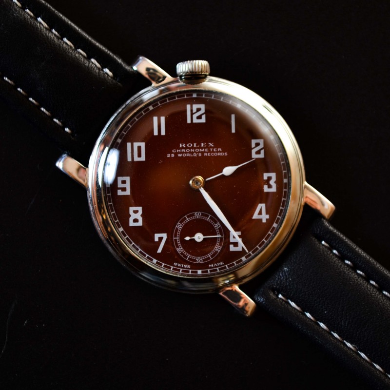 44mm antique Rolex military tropical dial for drivers and pilots vintage mens chronometer WWW watch