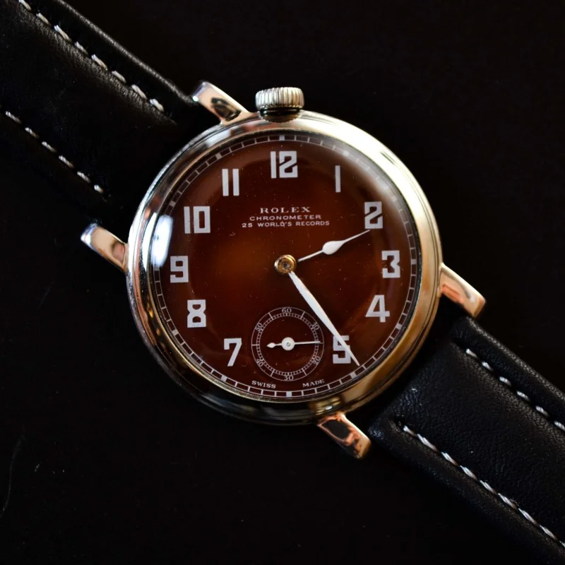 44mm antique Rolex military tropical dial for drivers and pilots vintage mens chronometer WWW watch