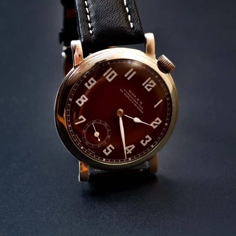 44mm antique Rolex military tropical dial for drivers and pilots vintage mens chronometer WWW watch