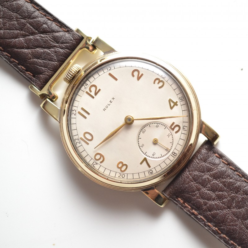 44mm Rolex Prima vintage men's chronometer gold plated 17 Jewels mint dial antique gents wristwatch 1925