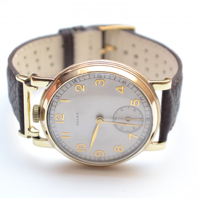 44mm Rolex Prima vintage men's chronometer gold plated 17 Jewels mint dial antique gents wristwatch 1925 photo 2