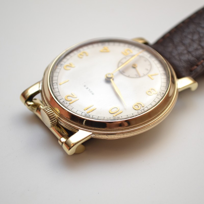 44mm Rolex Prima vintage men's chronometer gold plated 17 Jewels mint dial antique gents wristwatch 1925 photo 3