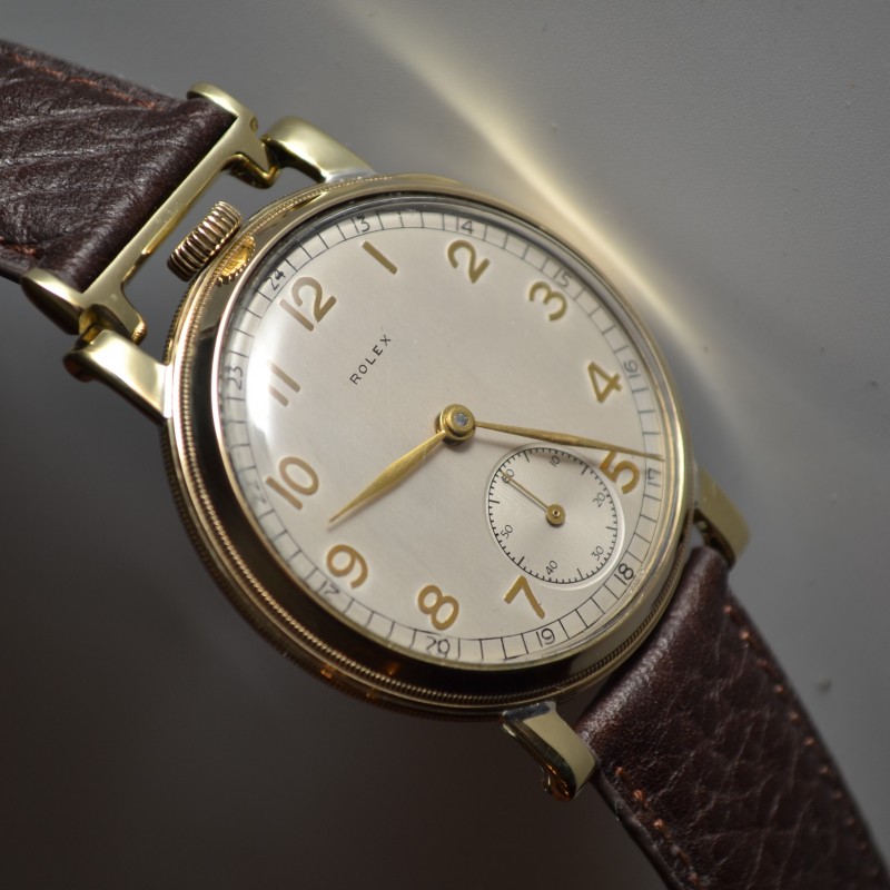 44mm Rolex Prima vintage men's chronometer gold plated 17 Jewels mint dial antique gents wristwatch 1925 photo 4
