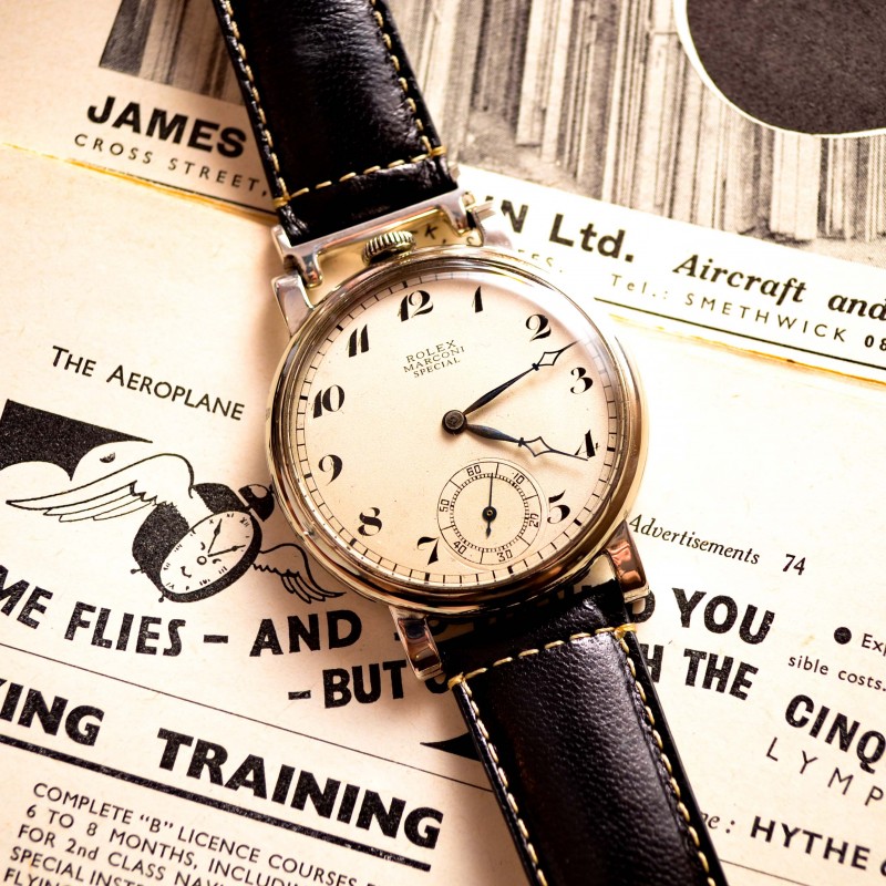 45mm vintage mens Rolex Marconi chronometer antique military mens trench watch photo 2