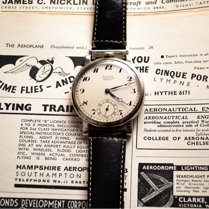 45mm vintage mens Rolex Marconi chronometer antique military mens trench watch photo 3
