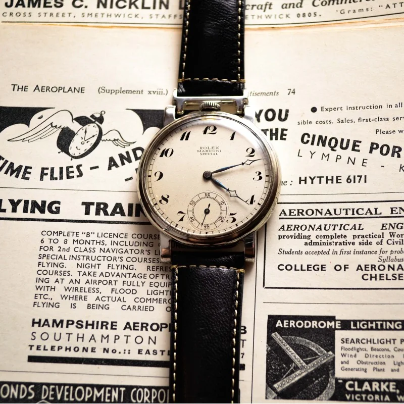 45mm vintage mens Rolex Marconi chronometer antique military mens trench watch