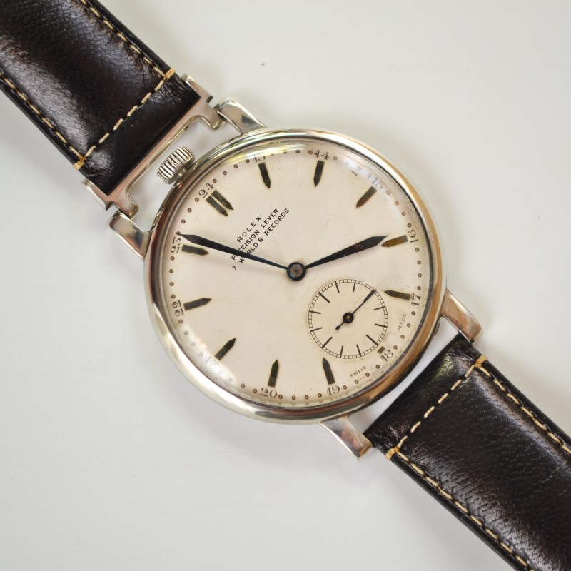 Rolex Chronometer 47mm WW2 Tropical Dial Pre-Explorer Dress Watch c.1930 photo 2