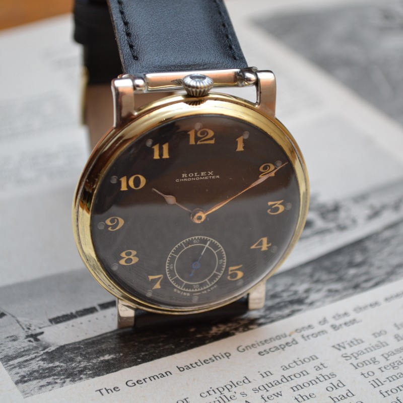 48 mm antique Rolex military pilots watch luminous marks vintage mens chronometer collectable timepice