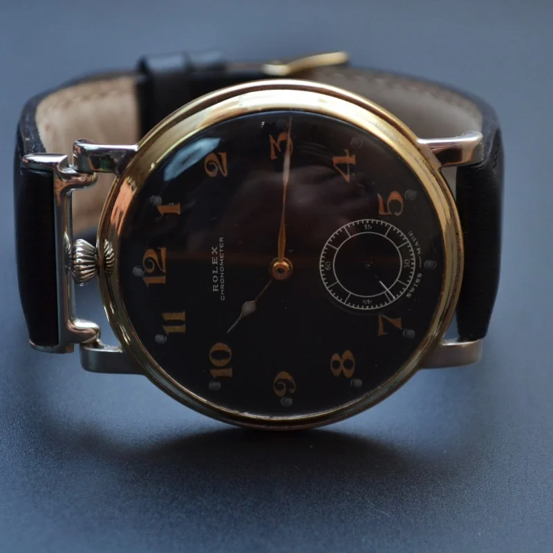 48 mm antique Rolex military pilots watch luminous marks vintage mens chronometer collectable timepice