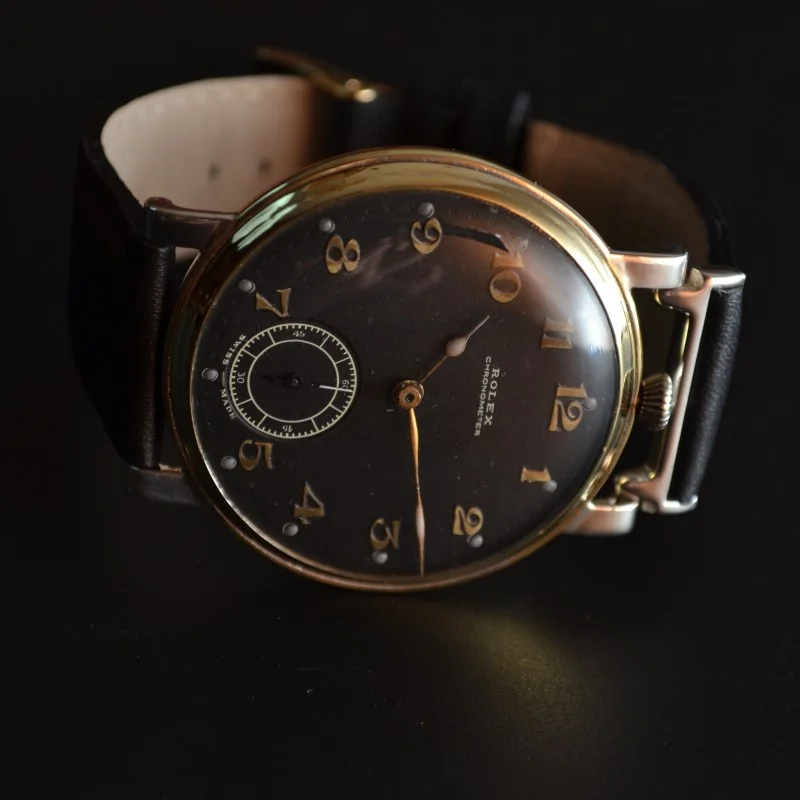 48 mm antique Rolex military pilots watch luminous marks vintage mens chronometer collectable timepice