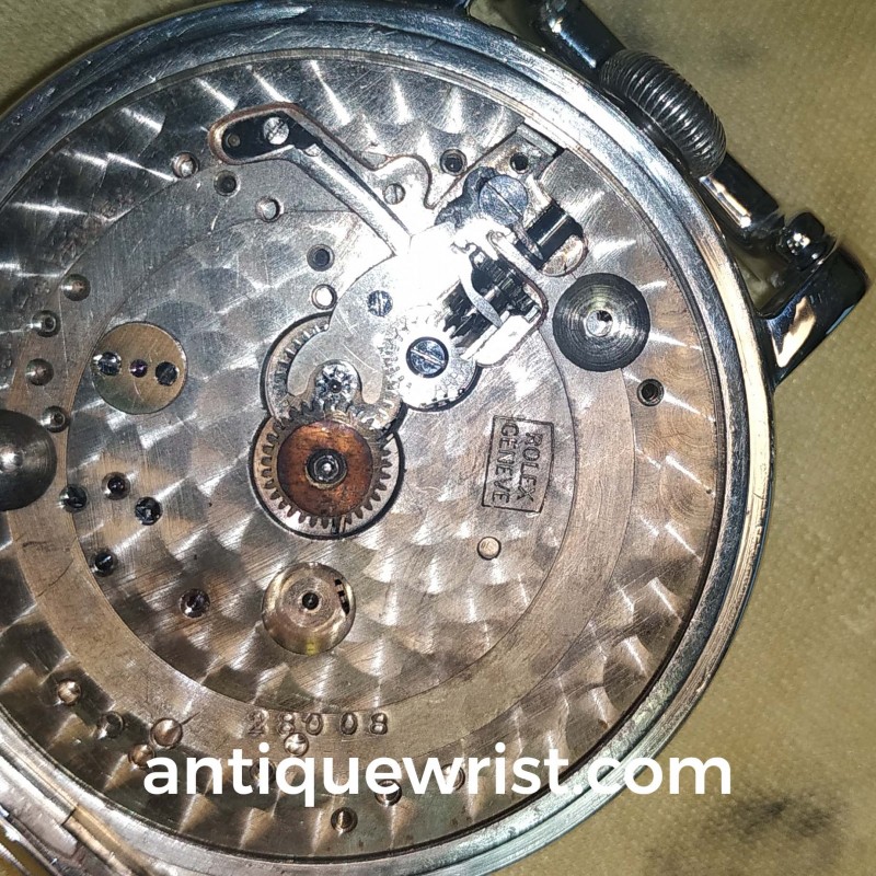 50mm Rolex WW1 British RFC / Royal NAVY 17 Jewels black pilots men's watch military issued Dennison solid silver cockpit watch photo 9