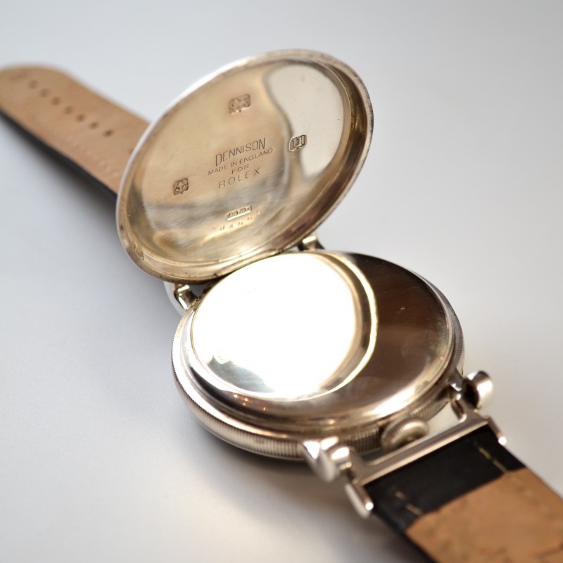 Rolex WW1 Pilot's Watch – 50mm Dennison Silver Case, Broad Arrow Military photo 10