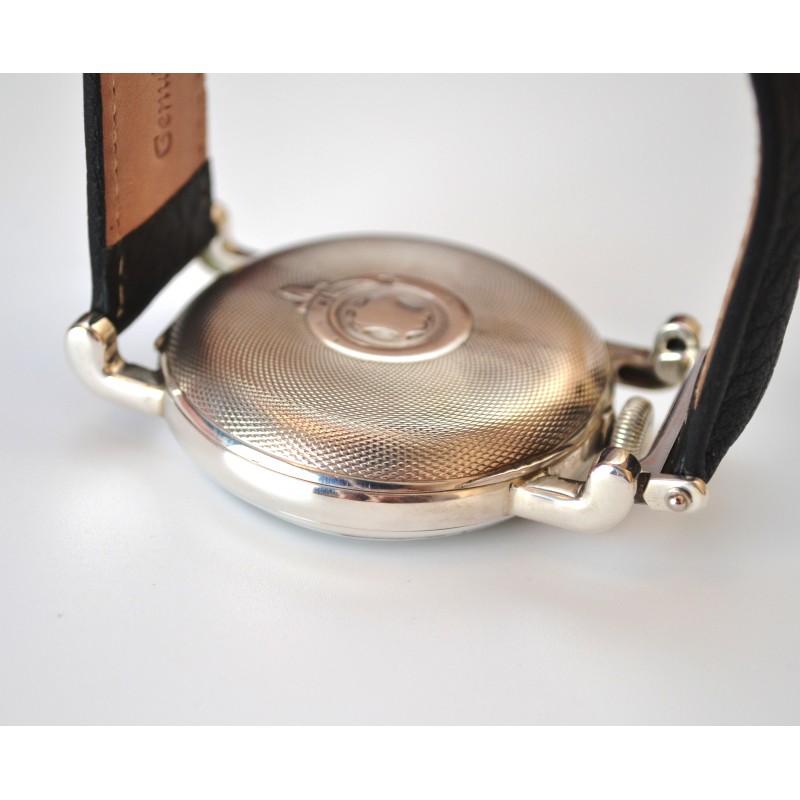 Antique Hebdomas 8-Day Silver Watch – Guilloche Enamel Telephone Dial Open Balance photo 6