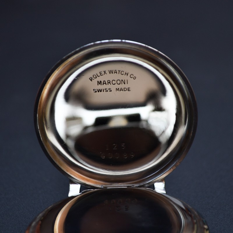Antique Rolex Marconi Chronometer men's military trench watch black pilots dial WW1 - WW2 collectible vintage wristwatch photo 7