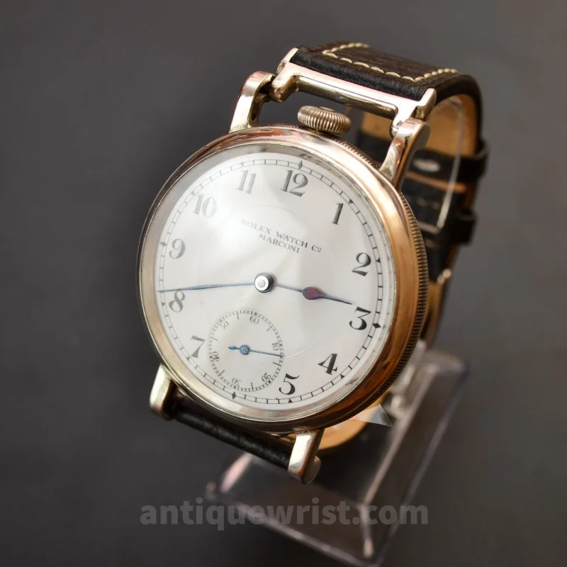 Authentic Rolex Marconi antique pocket watch conversion WW1 military trench wristwatch
