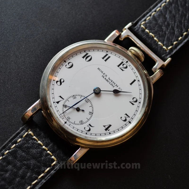 Authentic Rolex Marconi antique pocket watch conversion WW1 military trench wristwatch