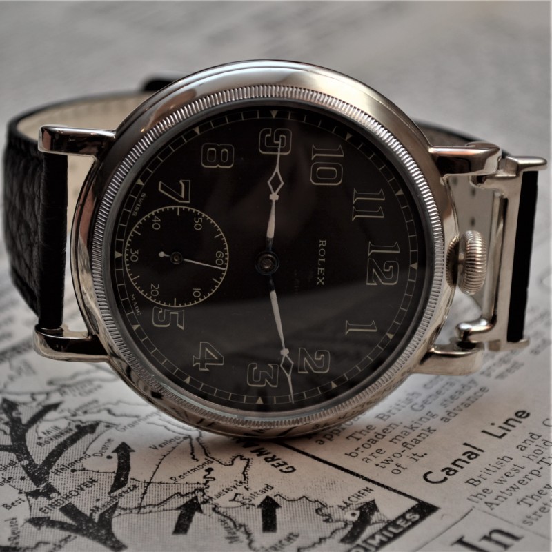 Rolex British Air Ministry military issue WW2 pilots aviator vintage men's watch antique collectible timepiece black dial screwed case photo 8