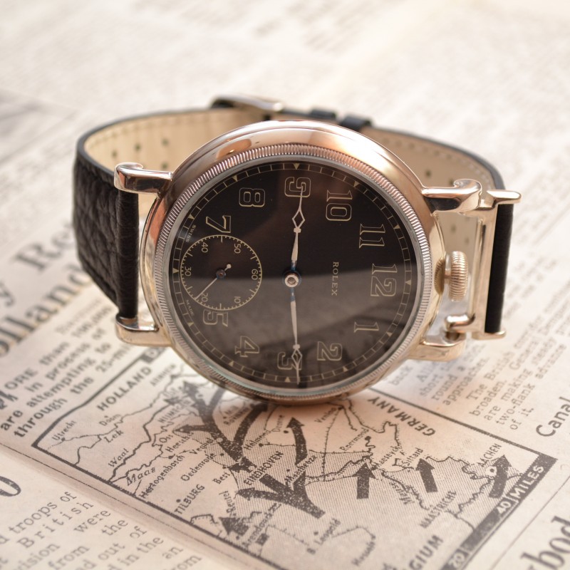 Rolex British Air Ministry military issue WW2 pilots aviator vintage men's watch antique collectible timepiece black dial screwed case photo 10