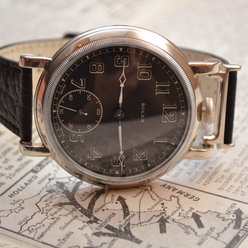 Rolex British Air Ministry military issue WW2 pilots aviator vintage men's watch antique collectible timepiece black dial screwed case photo 11