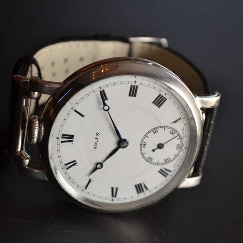 Rolex British military issue Royal Naval Air Service pre WW2 pilots aviator vintage mens watch solid silver antique collectible timepiece