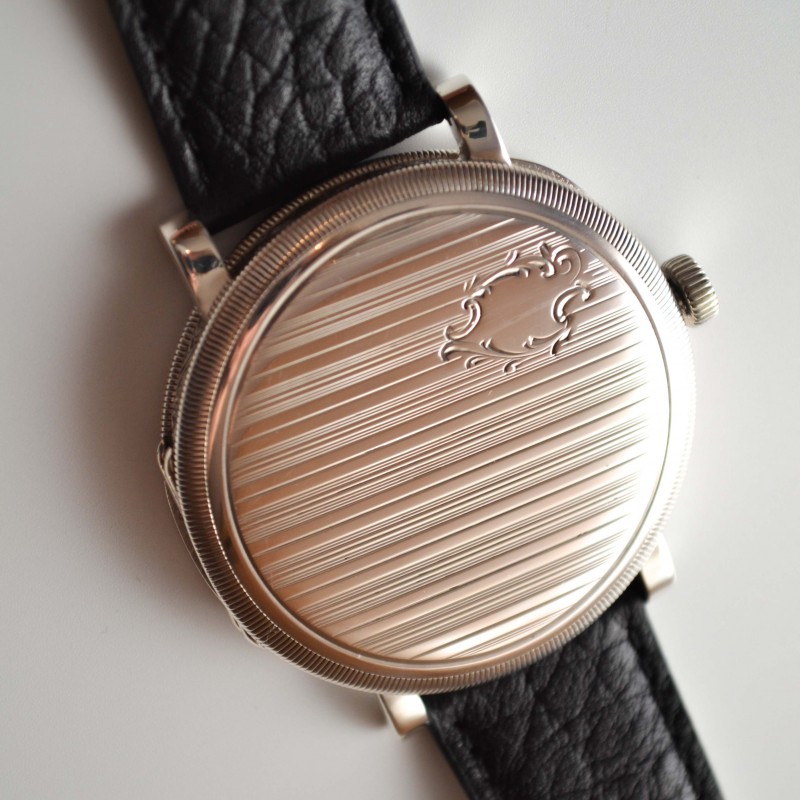 Rolex Precision full hunter antique WW1 trench men’s watch vintage solid silver guilloche 15 jewels gilt dial antique timepiece circa 1920 photo 4