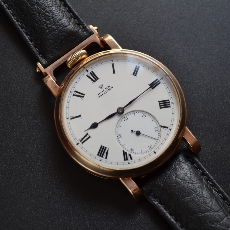 Solid Gold 9K Antique Rolex 21-Jewel WW2 Military Watch – 48mm