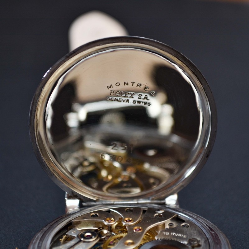 Vintage Rolex chronometer precision pre explorer rare tropical brown dial antique original pocket watch conversion to trench watch photo 7