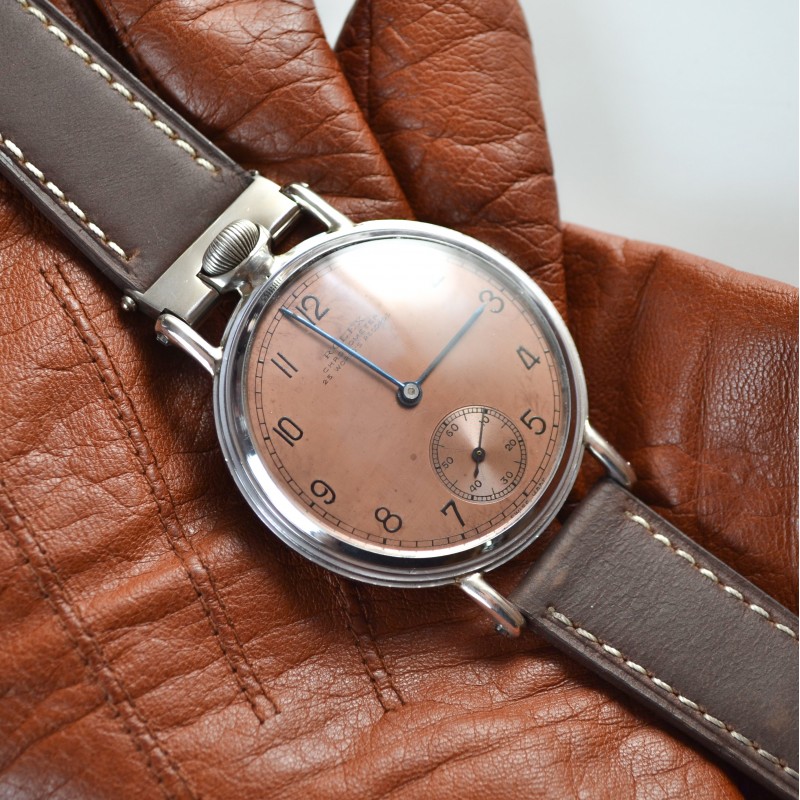 Rolex Chronometer Precision Pocket Watch Conversion – Tropical Brown Gilt Lollipop Dial, c.1920