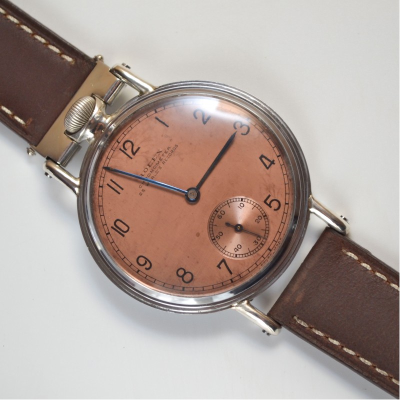 Rolex Chronometer Precision Pocket Watch Conversion – Tropical Brown Gilt Lollipop Dial, c.1920 photo 3