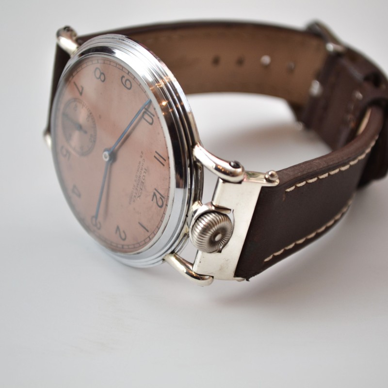 Rolex Chronometer Precision Pocket Watch Conversion – Tropical Brown Gilt Lollipop Dial, c.1920 photo 7