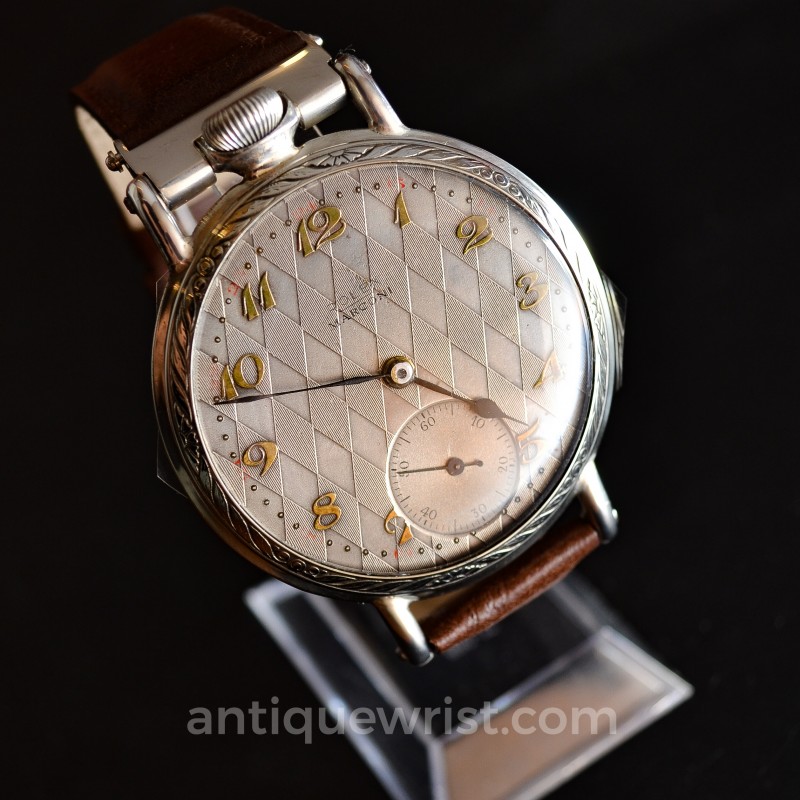 Rolex Marconi Dress Wristwatch circa 1920 – Guilloche Gilt Dial, 15 Jewels photo 3