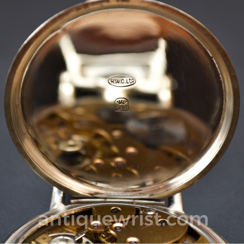 Rolex Marconi Dress Wristwatch circa 1920 – Guilloche Gilt Dial, 15 Jewels photo 5