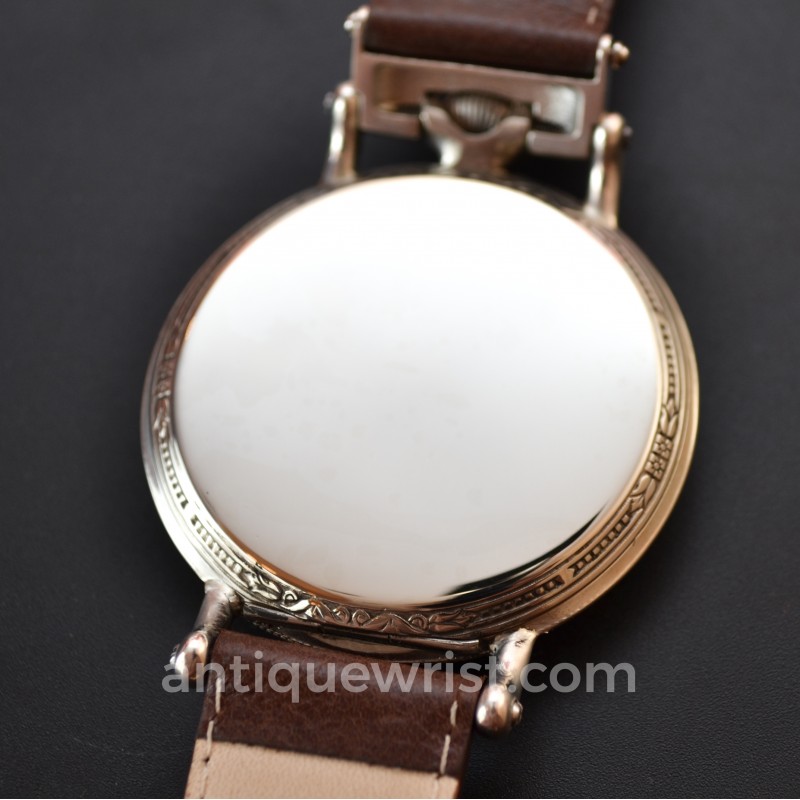Rolex Marconi Dress Wristwatch circa 1920 – Guilloche Gilt Dial, 15 Jewels photo 6