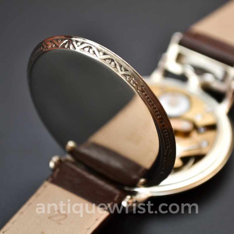 Rolex Marconi Dress Wristwatch circa 1920 – Guilloche Gilt Dial, 15 Jewels photo 7