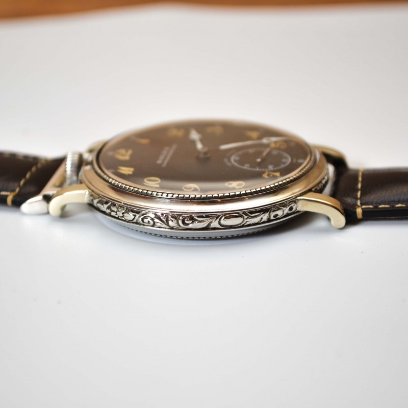 48 mm antique Rolex military pilots watch luminous marks vintage mens chronometer guilloche art deco case photo 8